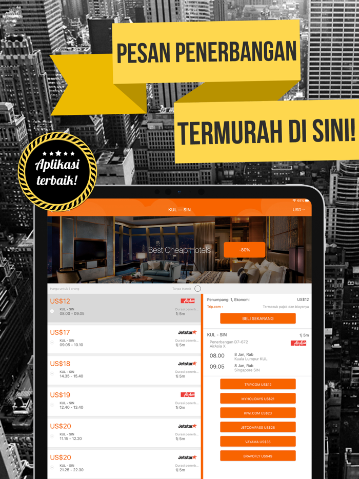 Pemesanan penerbangan murah