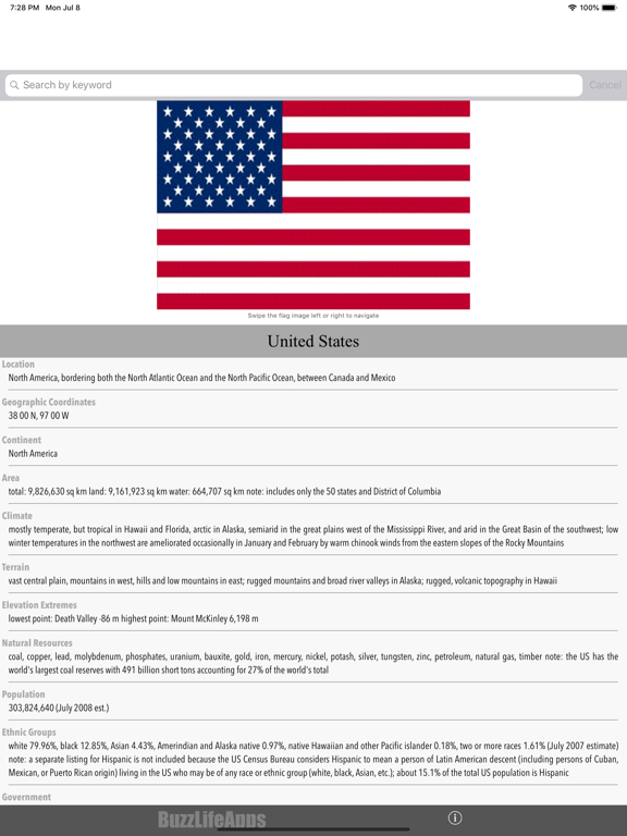 Screenshot #4 pour Countries Of The World Lite