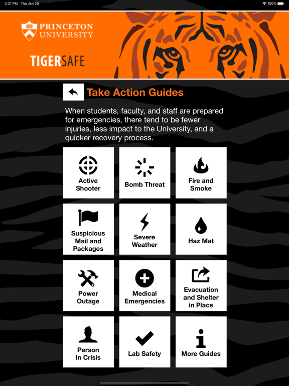TigerSafe - Princeton iPad screenshot