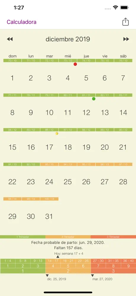 Calendario del embarazo