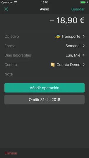 Captura de pantalla de CashSync + PRO en iPhone 7