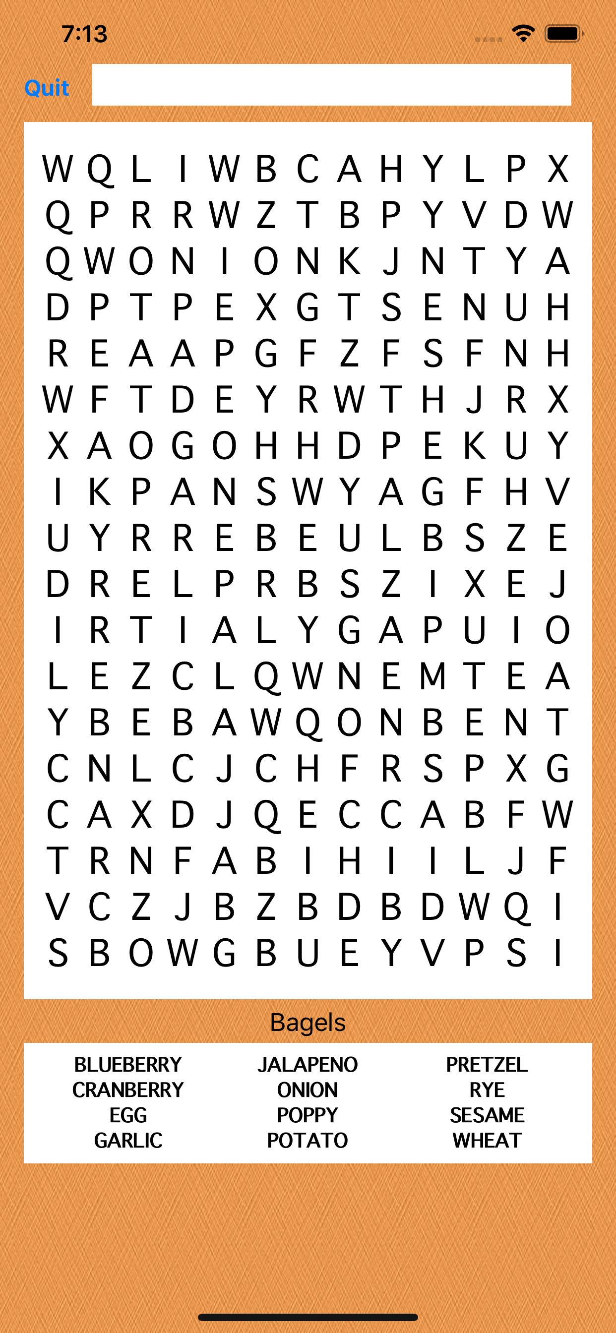 Food Word Search