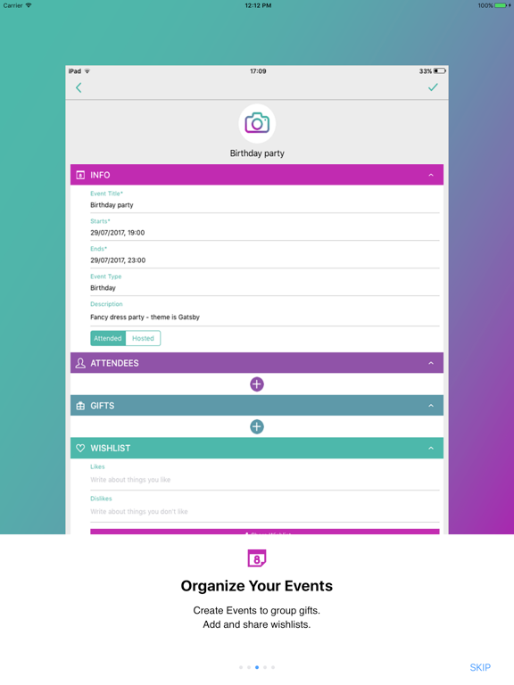 GiftLog - Gift List Manager iPad screenshot 2 - Lifestyle app