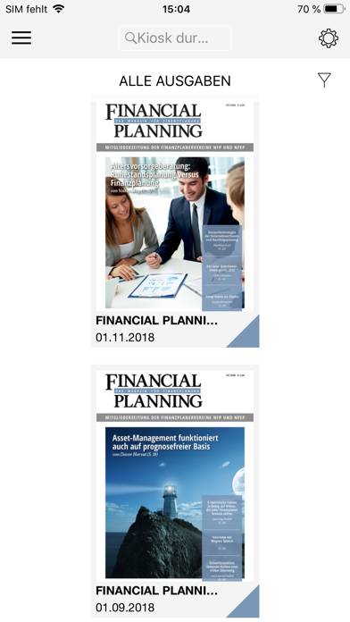 FINANCIAL PLANNING Magazin app screenshot