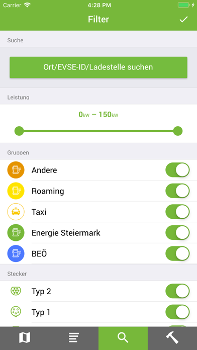 Emobil-Ladestellen Screenshot