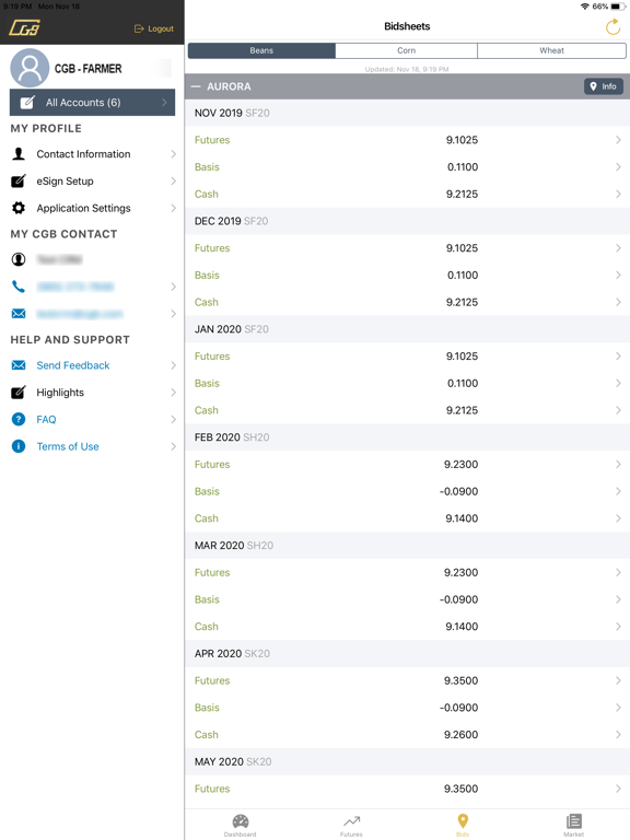CGB Grain Mobile iPad screenshot 3 - Business app