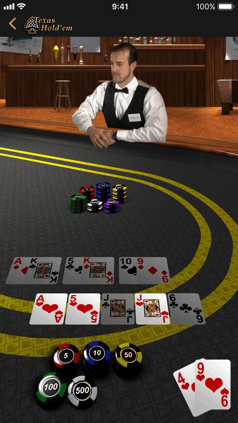 Texas Hold'em プレイ画面1