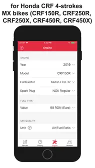 Jetting for Honda CRF 4T Moto iphone bilder 2