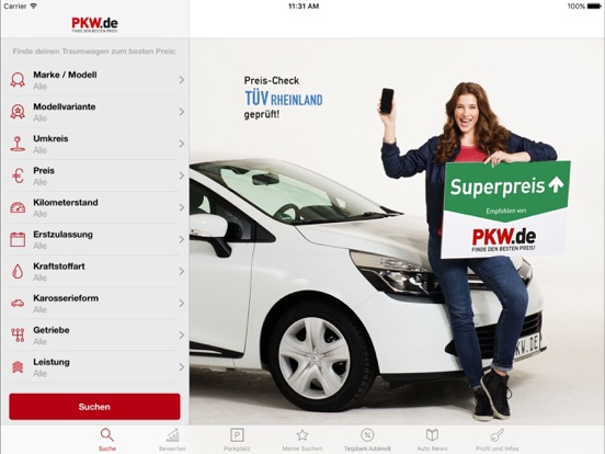 PKW.de - App mit Preis-Check