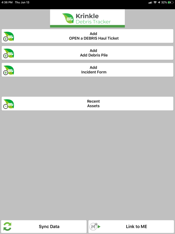 Krinkle Debris Tracker iPad screenshot 1 - Business app