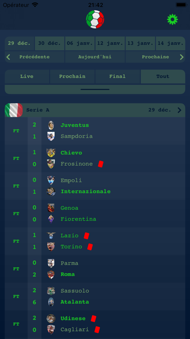 Screenshot #1 pour Résultat Direct Serie A