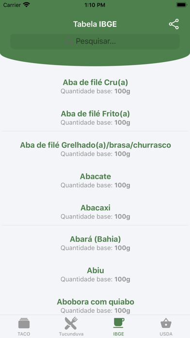 Screenshot #3 pour Taco App: Tabela Nutricional