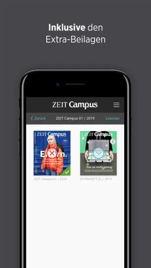 Screenshot von ZEIT Campus auf dem iPhone 5