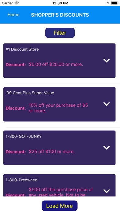 Shopper's Discount Card Screenshot
