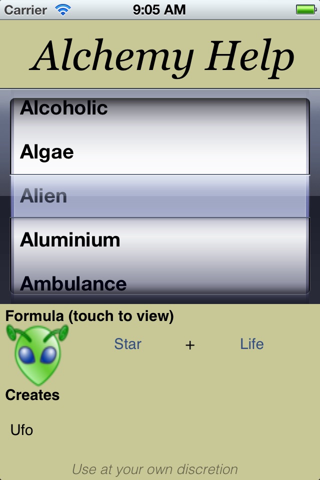 Alchemy Help screenshot 2