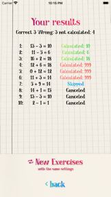 Mental arithmetic with MiCa screenshot