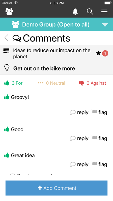 VocalEyes Community Organising Screenshot