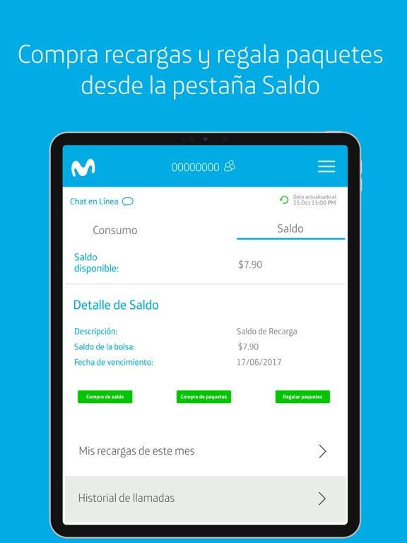 Mi Movistar El Salvador iPad screenshot 3 - Productivity app