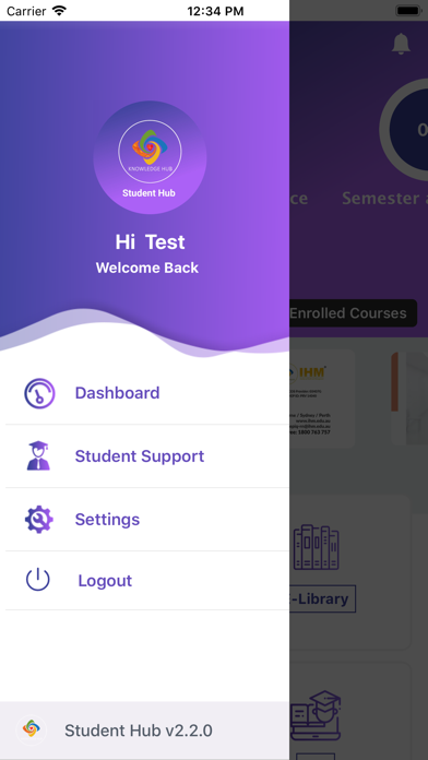 IHNA Student Hub Screenshot