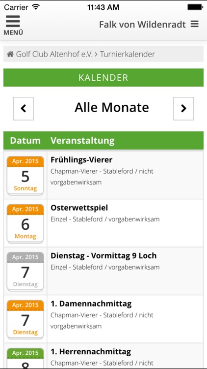 PC CADDIE Golf Club App