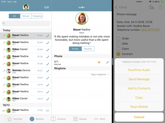 Swyx Mobile 2019 iPad app afbeelding 4
