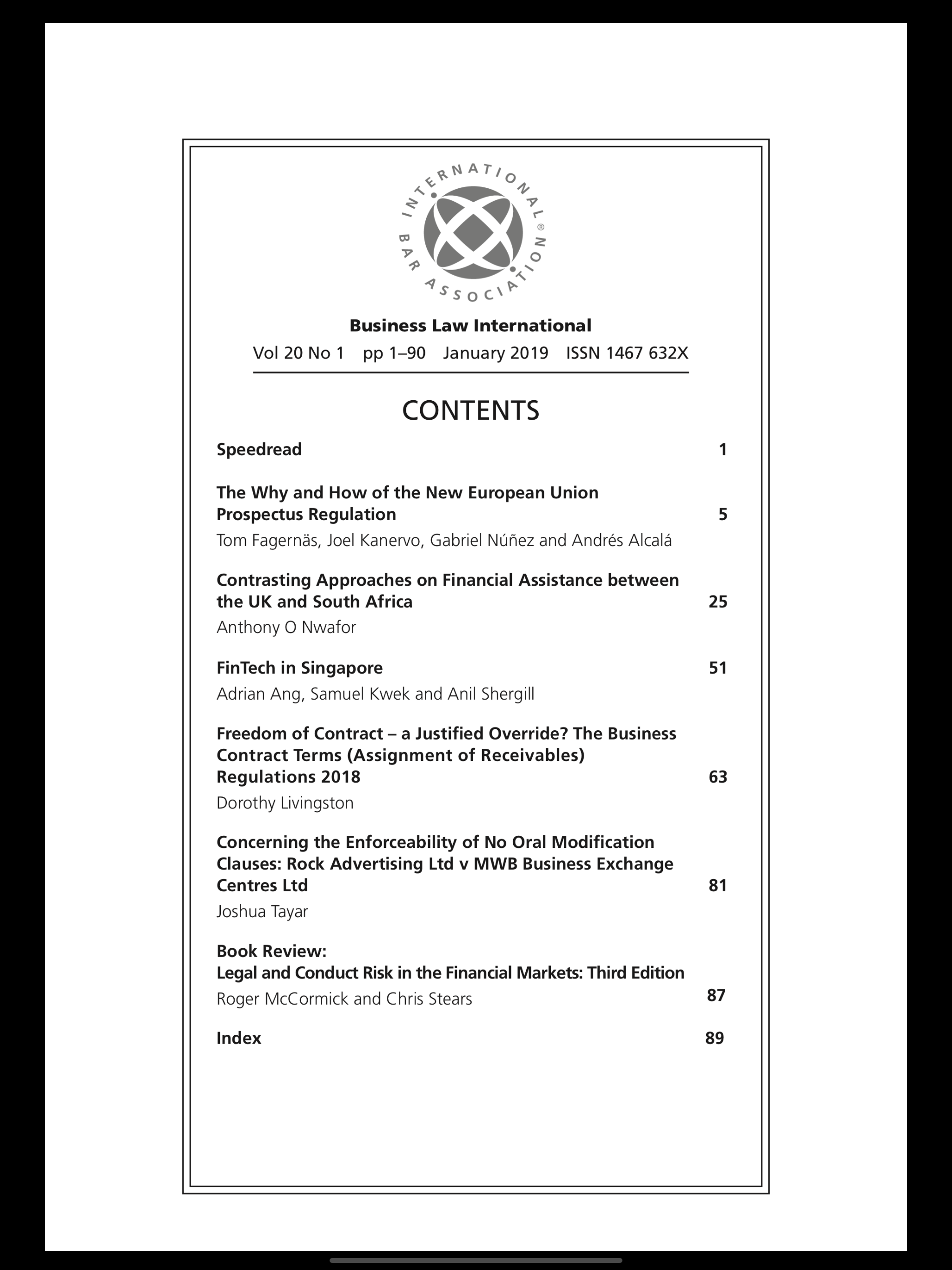 Business Law International