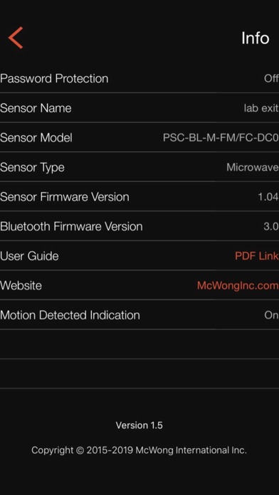 PacWave Sensor Screenshot