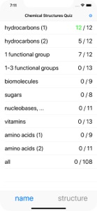Chemical Structures Quiz screenshot #1 for iPhone