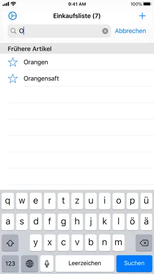 Screenshot von Einfache Einkaufsliste auf dem iPhone 2