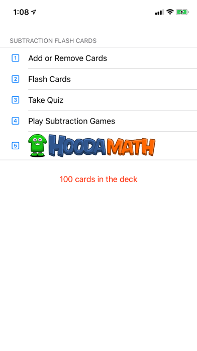 Subtraction Flash Cards Hooda screenshot 4