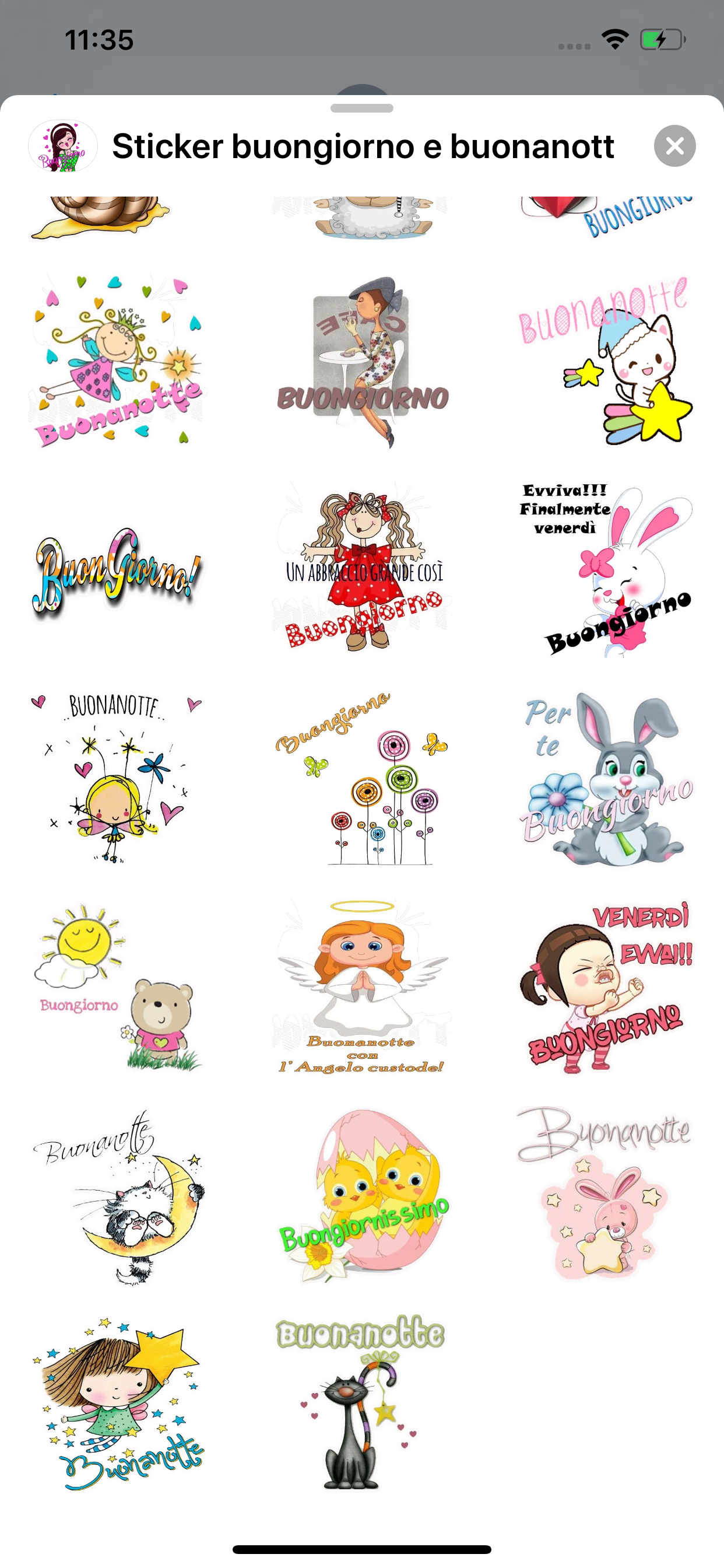 Sticker buongiorno e buonanott