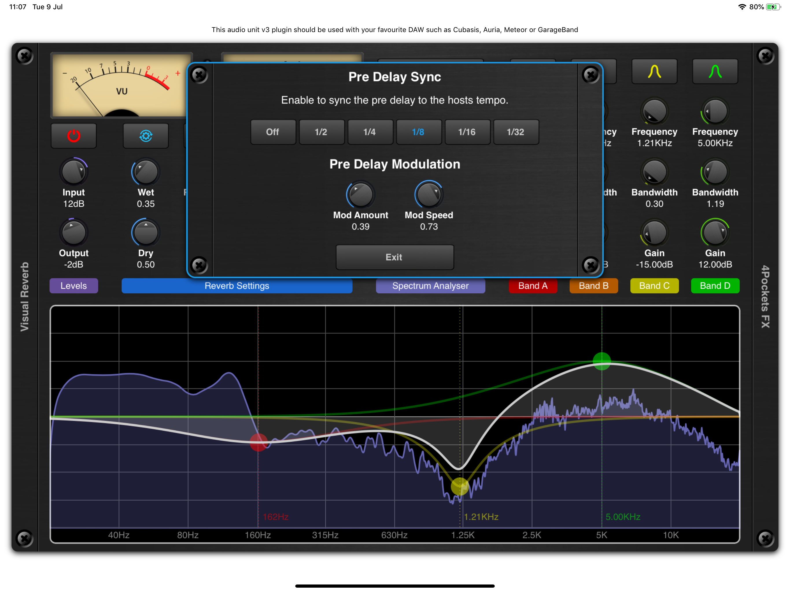 Visual Reverb AUv3 Plugin