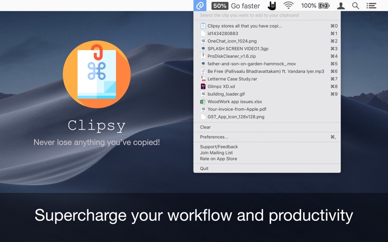 Screenshot #1 pour Clipboard History : Clipsy