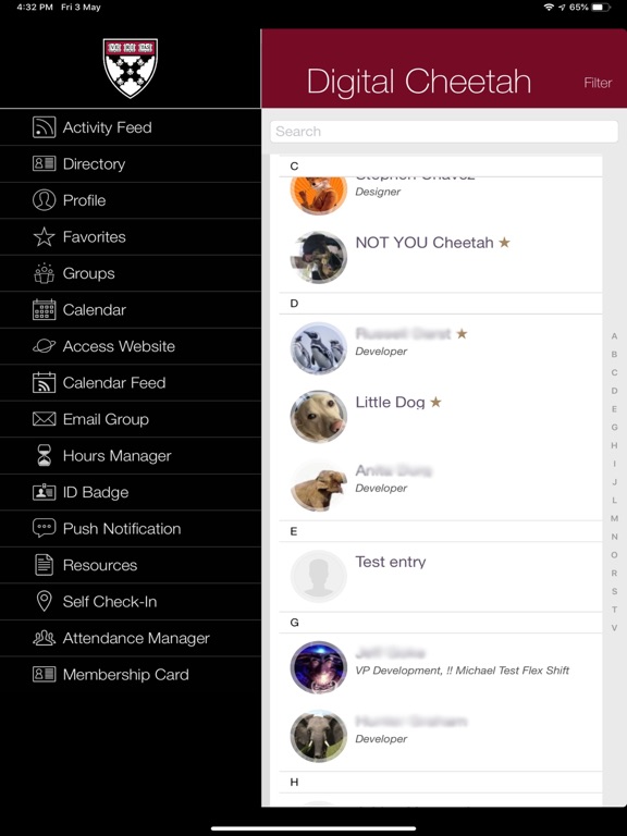 HBSC Member iPad screenshot