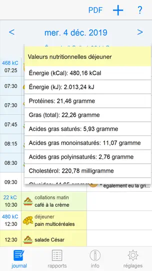 Capture d'écran de FoodSeeq sur iPhone 7
