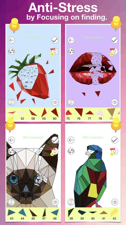 Low-Poly Art color by number