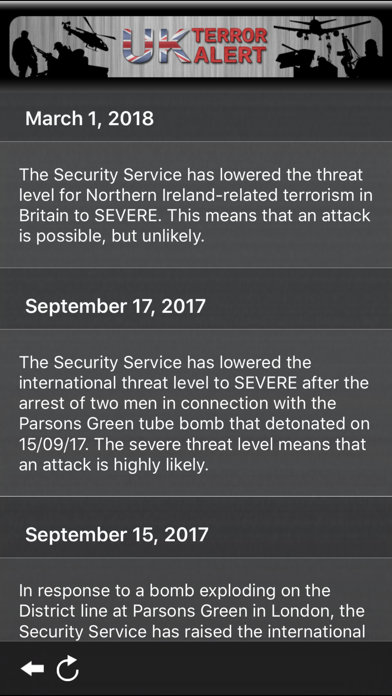 Screenshot #3 pour UK Terror Alert Lite