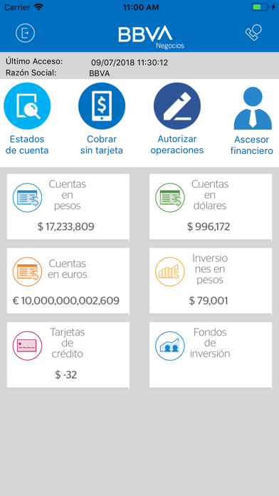 B negocios Screenshot