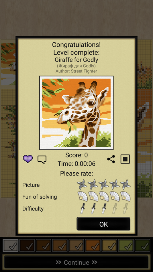 #6. Nonograms Katana (iOS) Podle: Ucdevs Interaction DOO