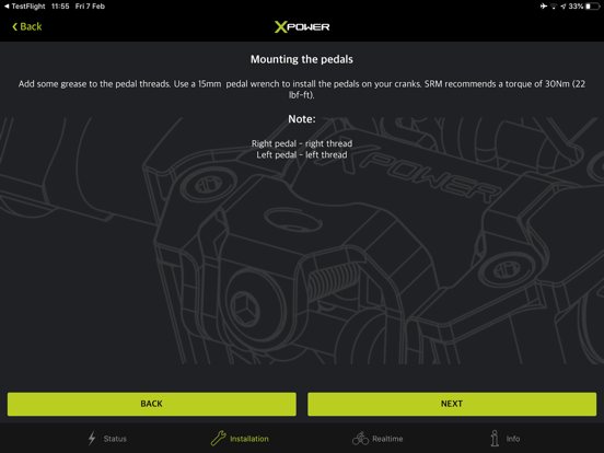 SRM X-Power iPad screenshot