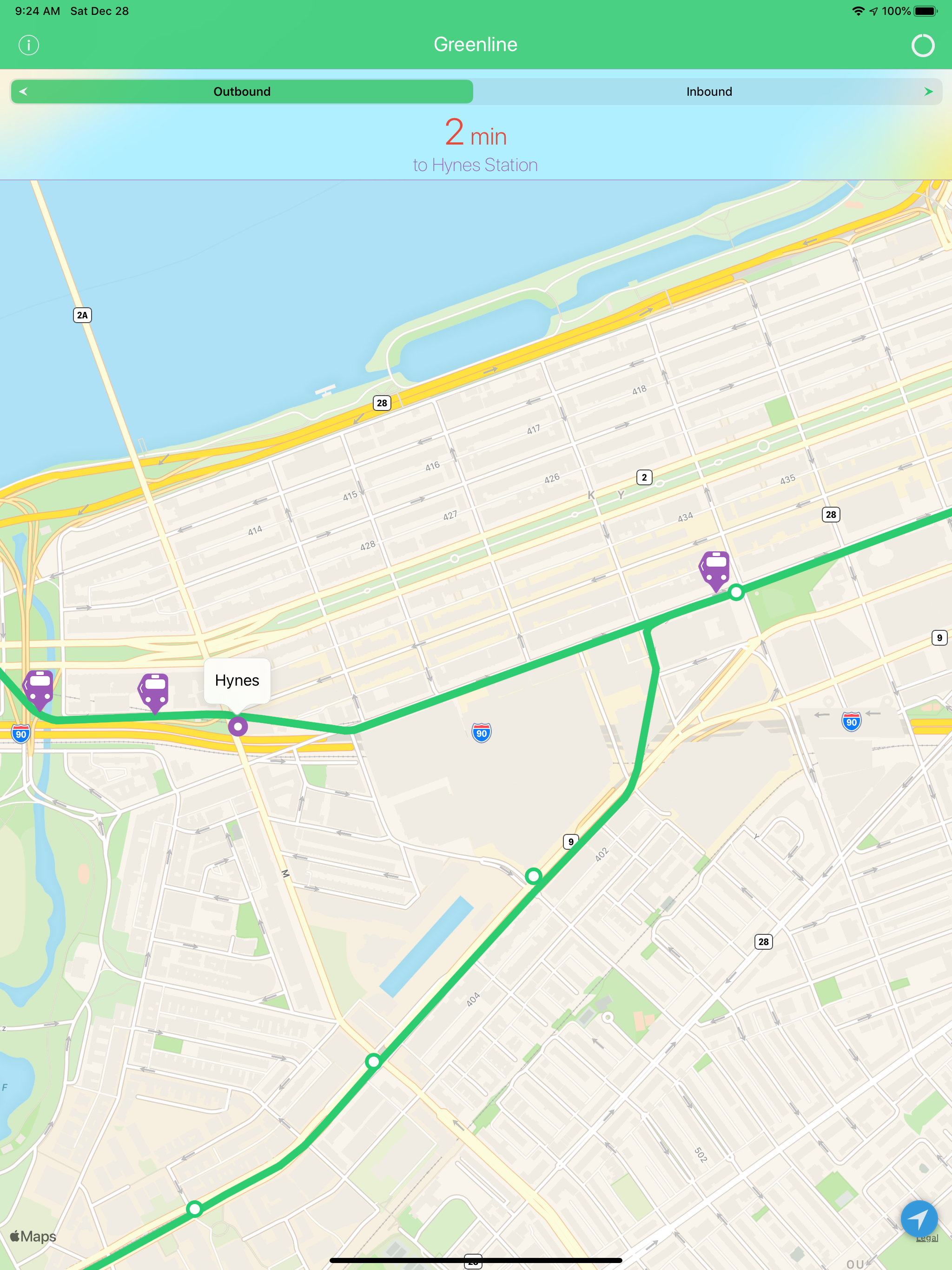 Greenline - MBTA Tracker