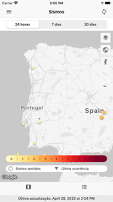 Sismos@IPMA screenshot