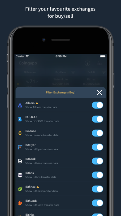 Coingapp: Arbitrage Tracker screenshot 3