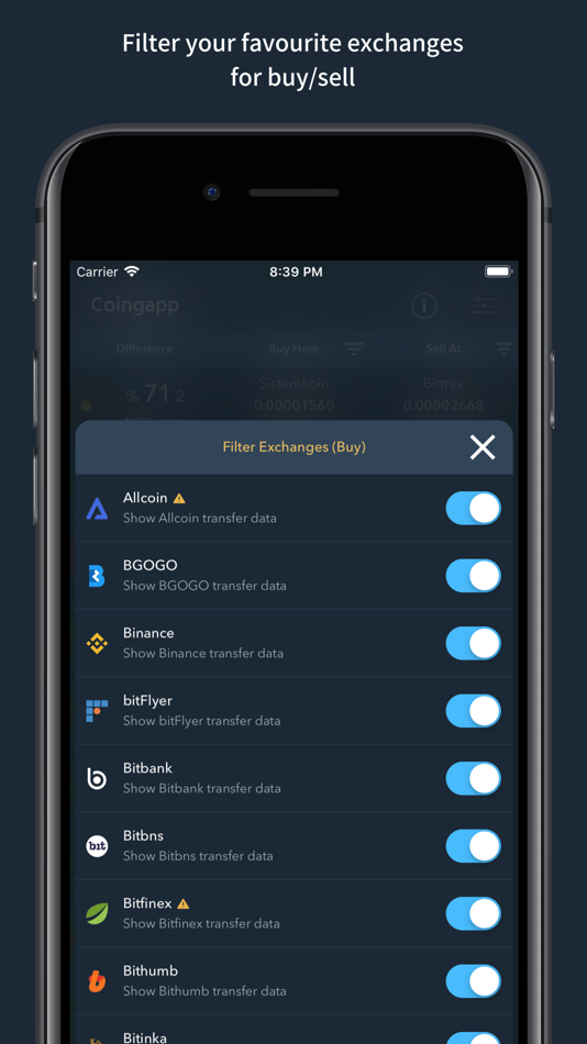 #3. Coingapp: Arbitrage Tracker (iOS) 由: Omer Faruk Ozturk