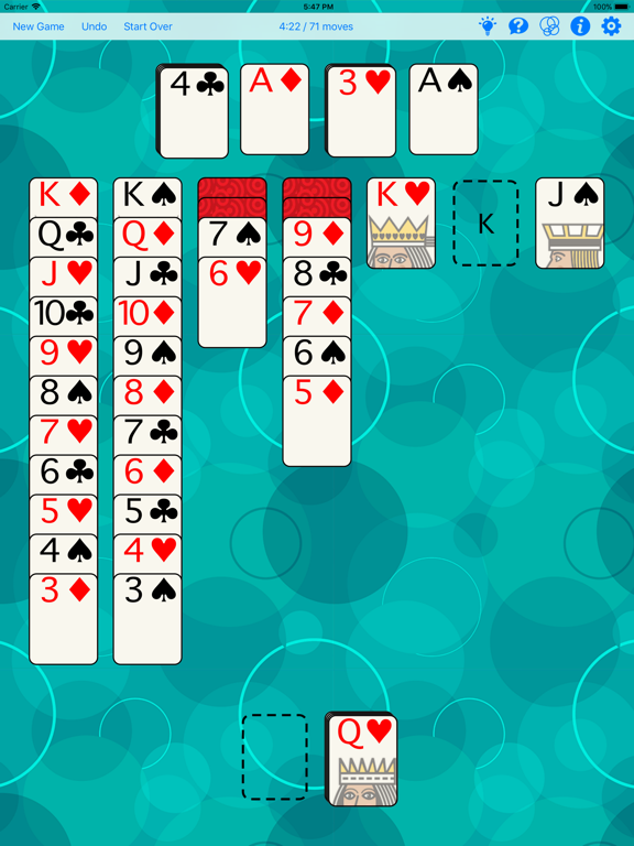 Klondike iPad screenshot