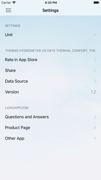 Thermo Hygrometer Screenshot