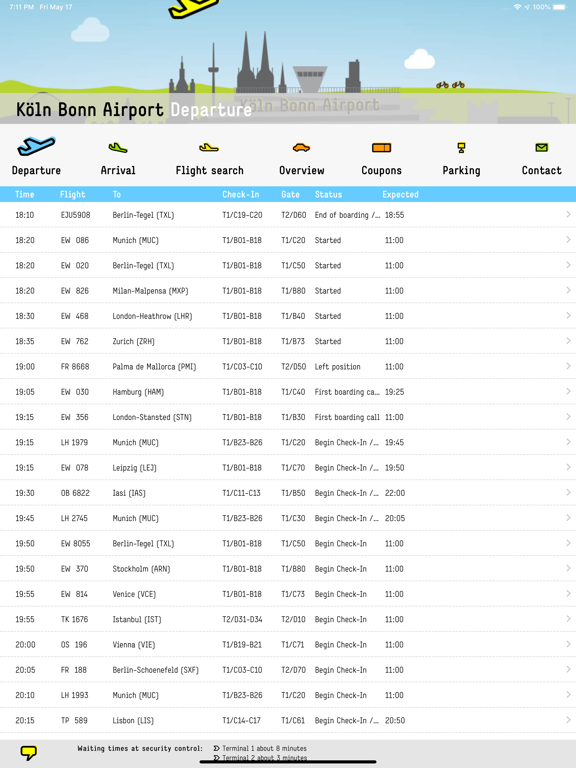 Köln Bonn Airport iPad screenshot 1 - Travel app
