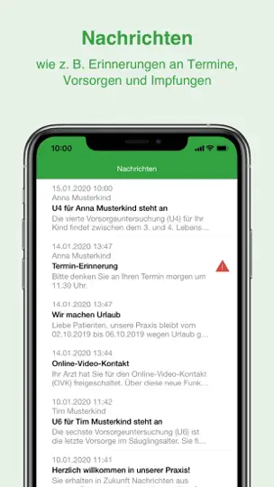 Screenshot von Meine Pädiatrische Praxis auf dem iPhone 2
