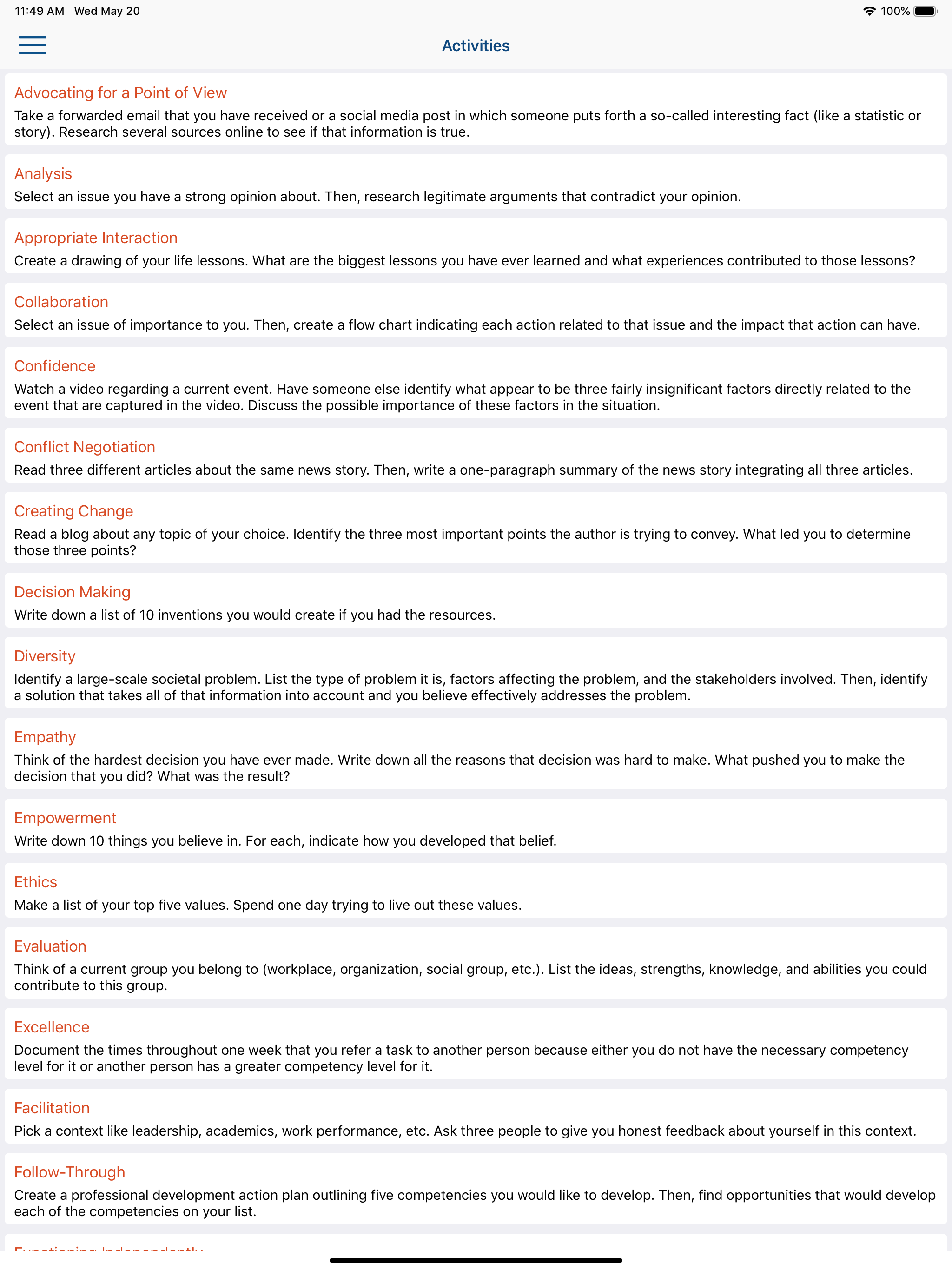 Leadership Competencies screenshot 15