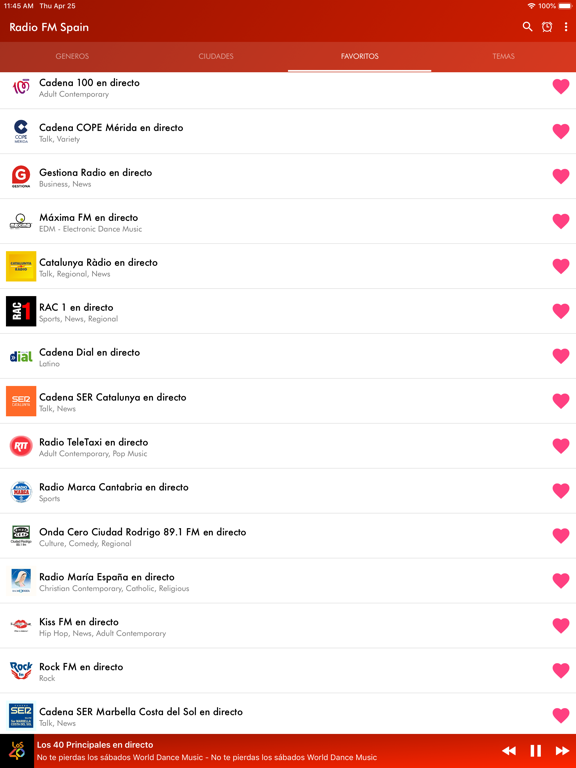 Radio FM Spain iPad screenshot 4 - Music app
